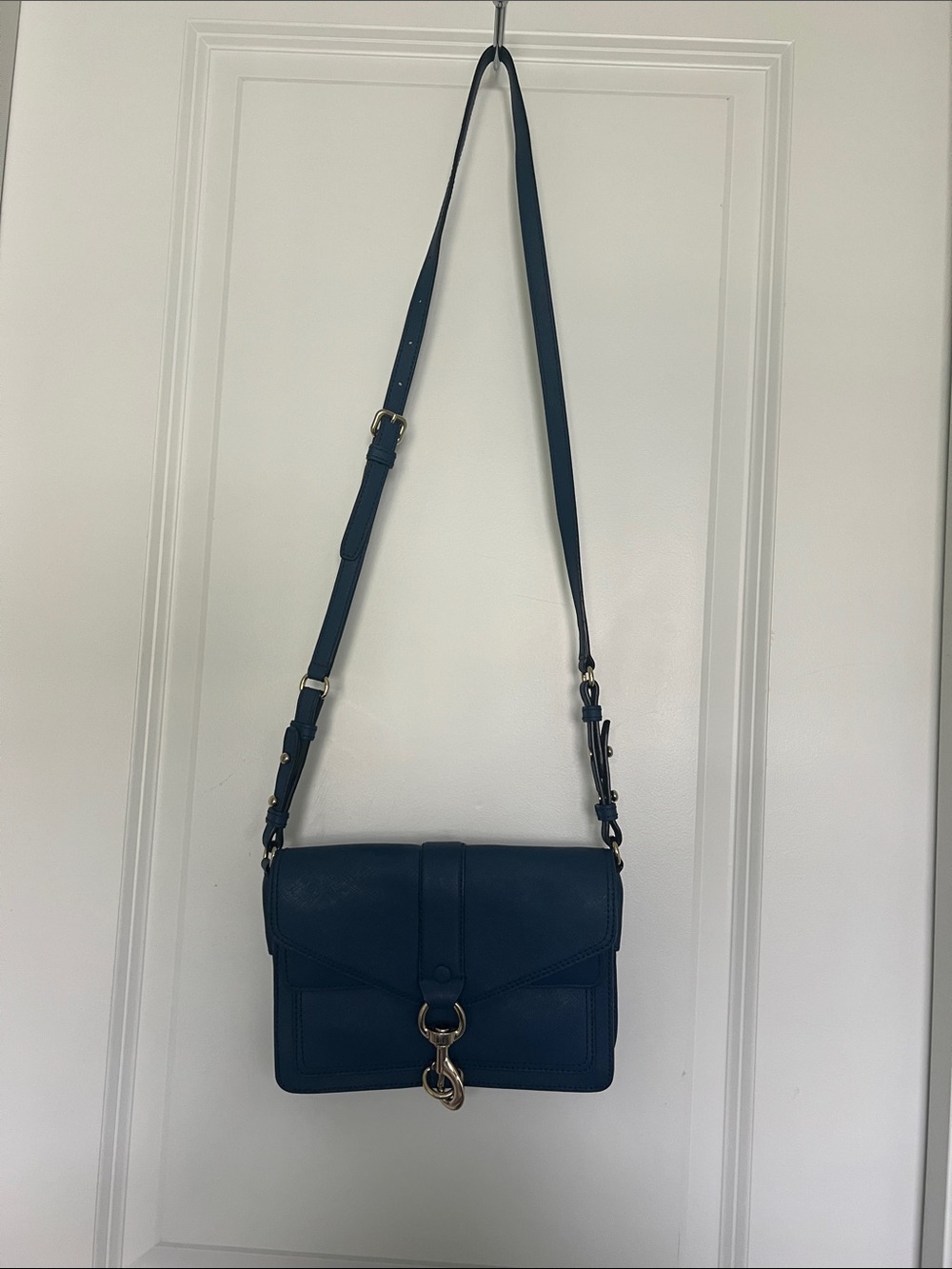 Rebecca Minkoff Navy Leather Crossbody with Gold Hardware